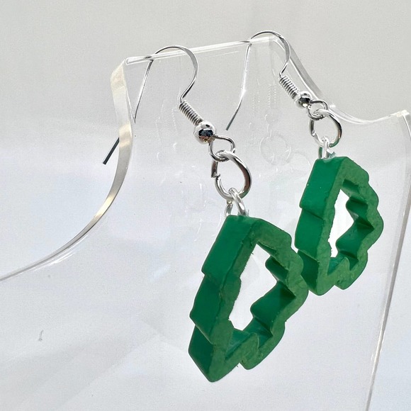 Christmas Tree Earrings - Cookie Cutter Earrings - Dangle Earrings - Picture 3 of 8